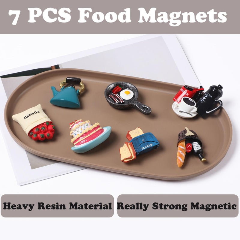 Favensen Cute Food Fridge Magnets for Fridge Cute Magnet Refrigerator Stickers for Kitchen Magnet Decorative Fun Strong Resin Magnets Home Decor Office 7PACK - Image 3